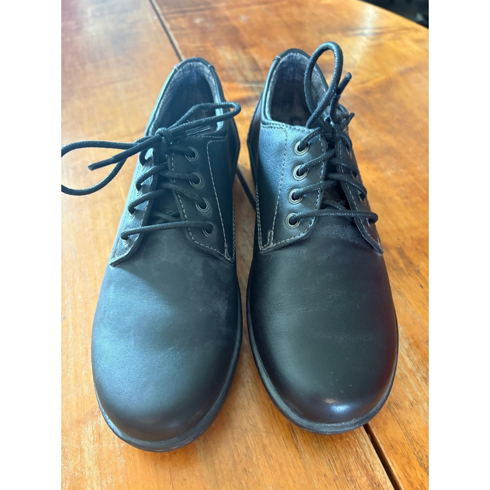 Eastland Oxford Womens 8.5 Shoes Black Lace Up Memory Foam Comfort Low Heel - Picture 2 of 7